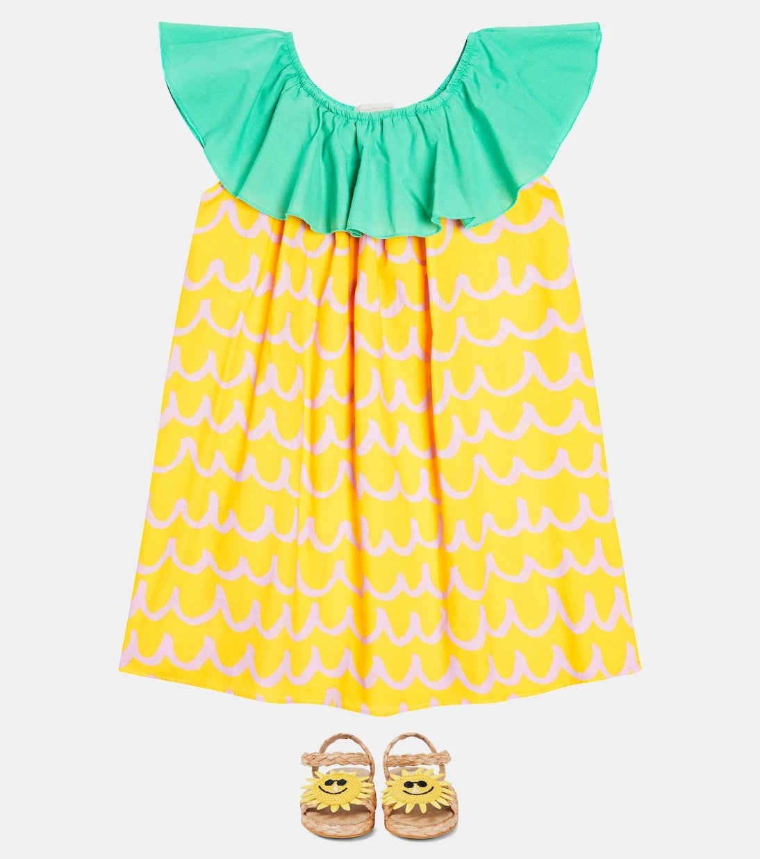 Stella McCartney Kids - فستان أناناس قطني