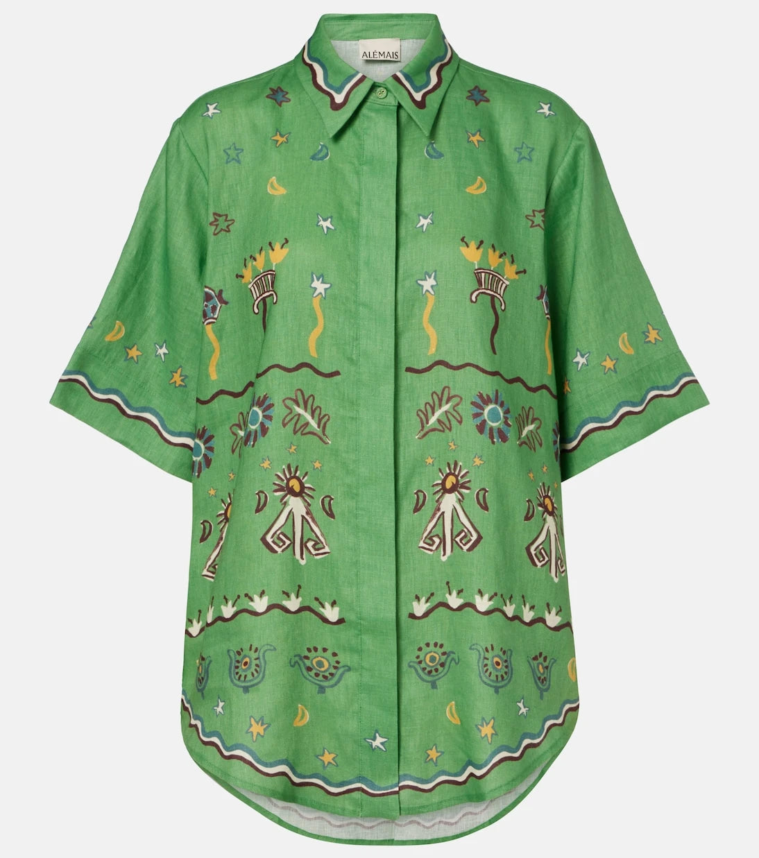 Alémais - Sun Dancer printed linen shirt
