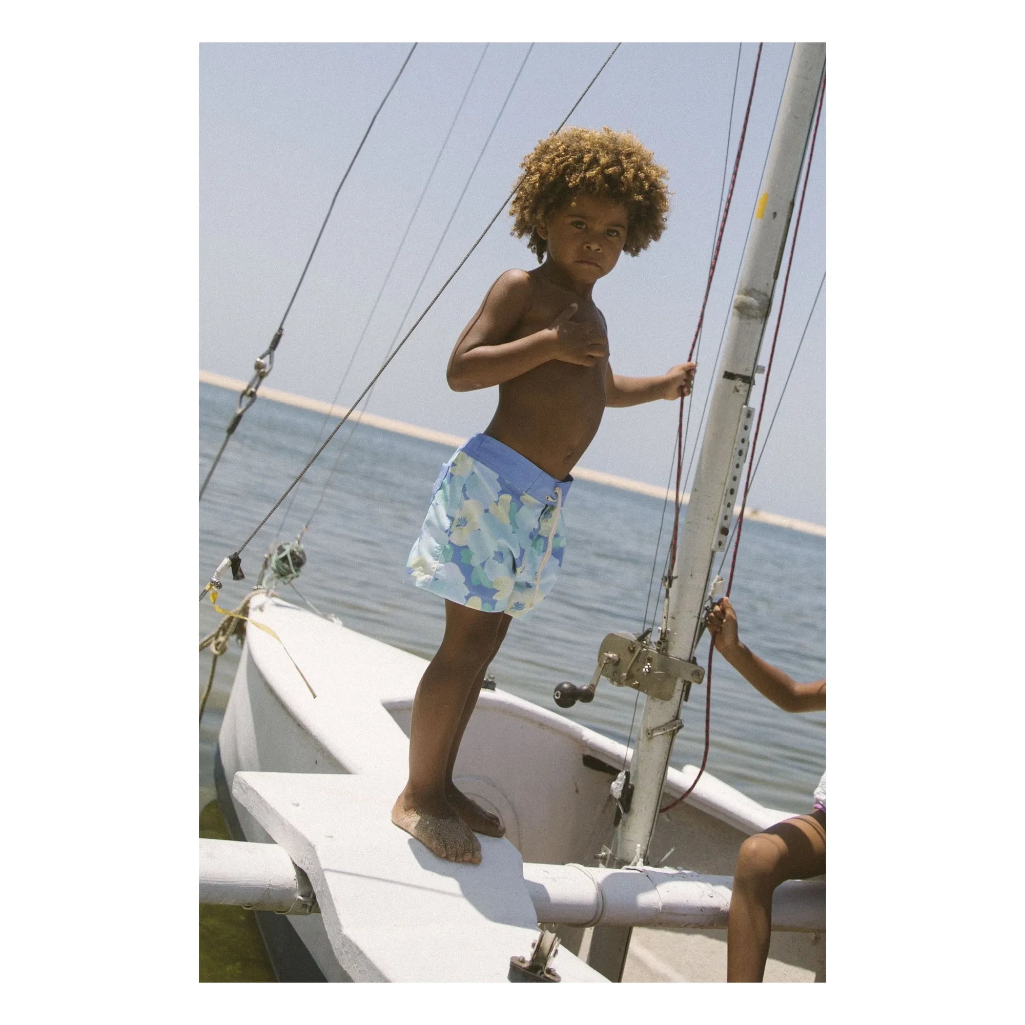 My First Cantê - Luca Fleuri Swim Shorts | Pale blue