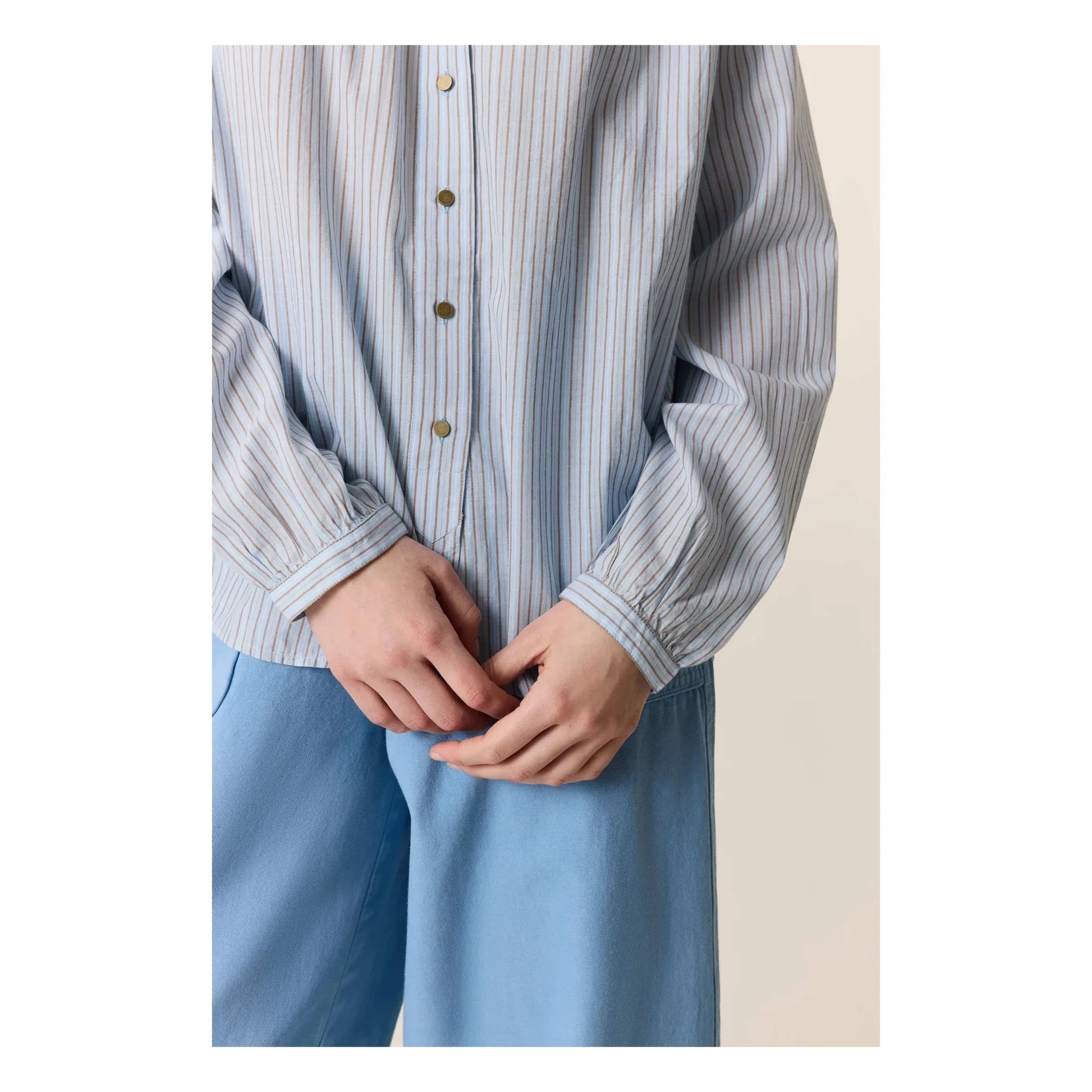 Leon & Harper - Cirus Stripes Organic Cotton Blouses | Blue