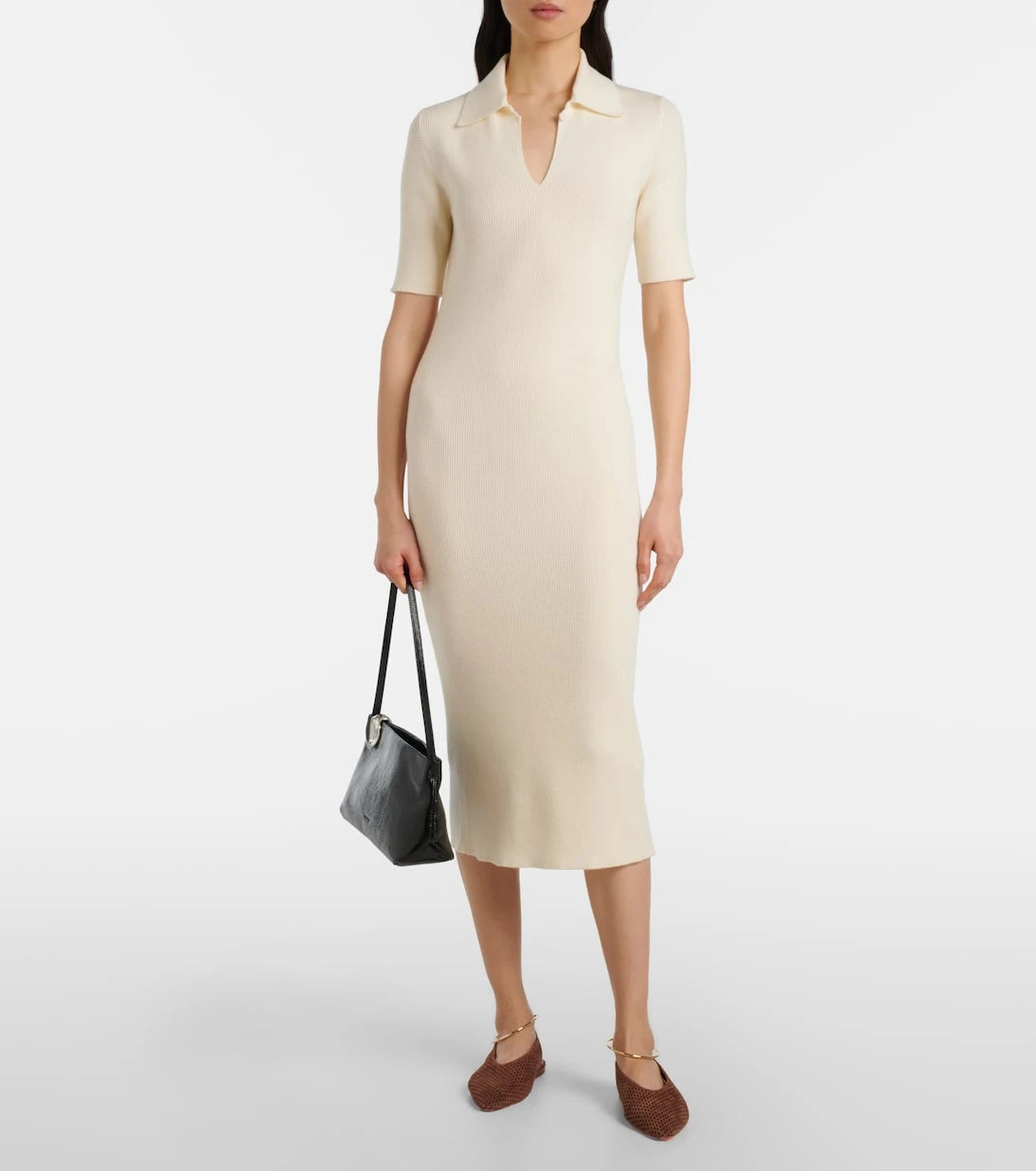 Jil Sander - Perforated suede slingback flats