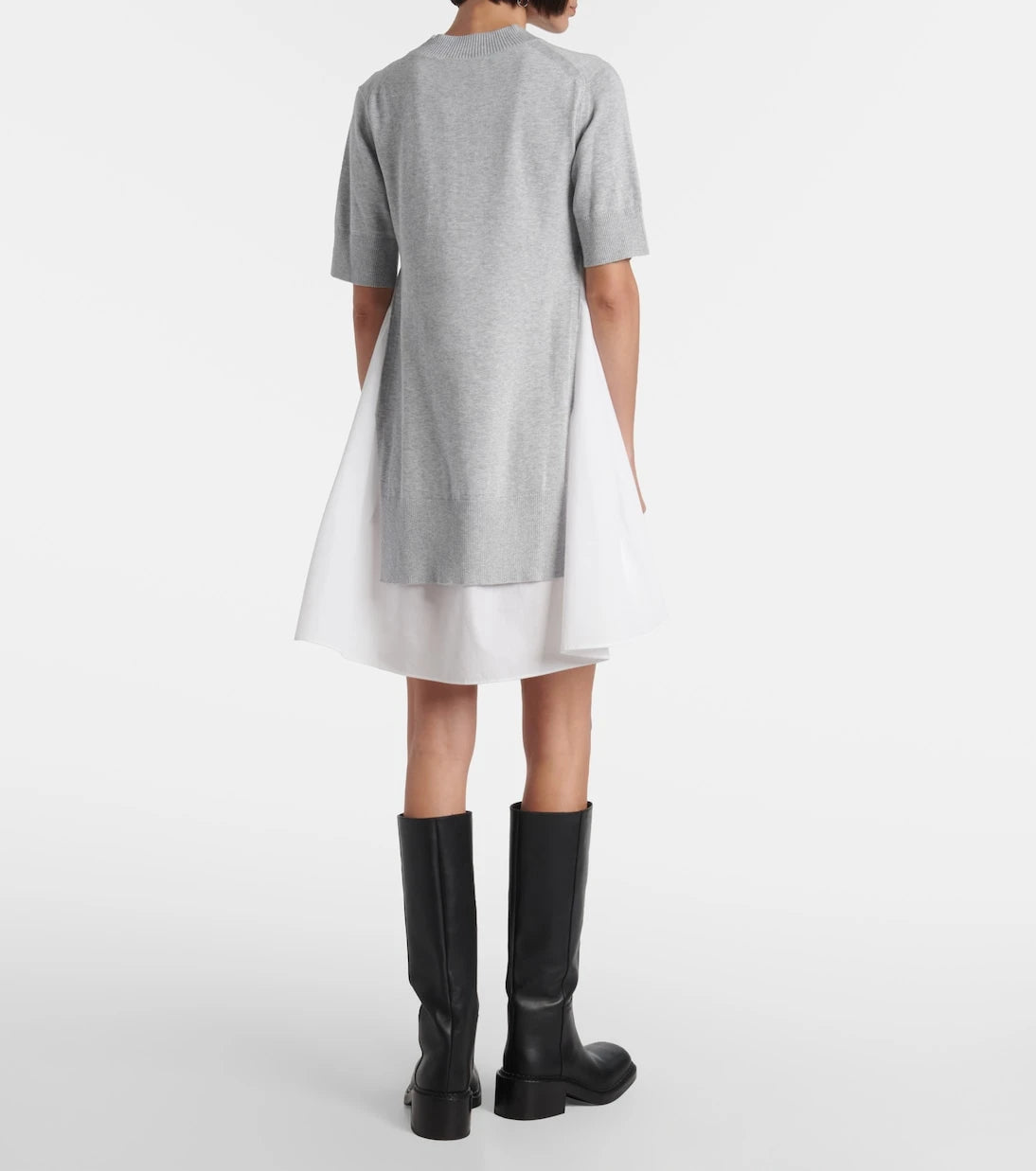 Sacai - Katmanlı pamuklu mini elbise