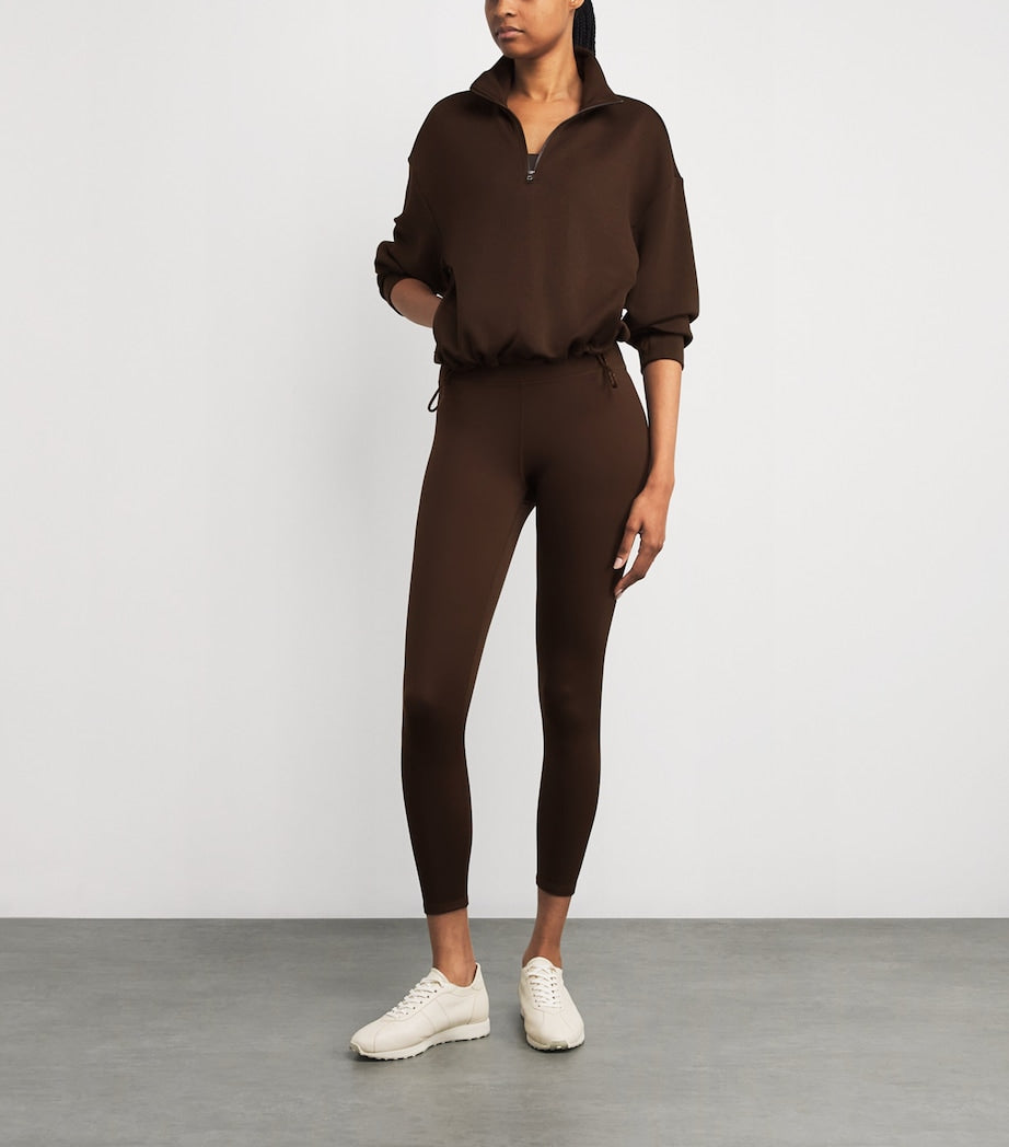 Brown Jersey Half-Zip Sian Sweatshirt