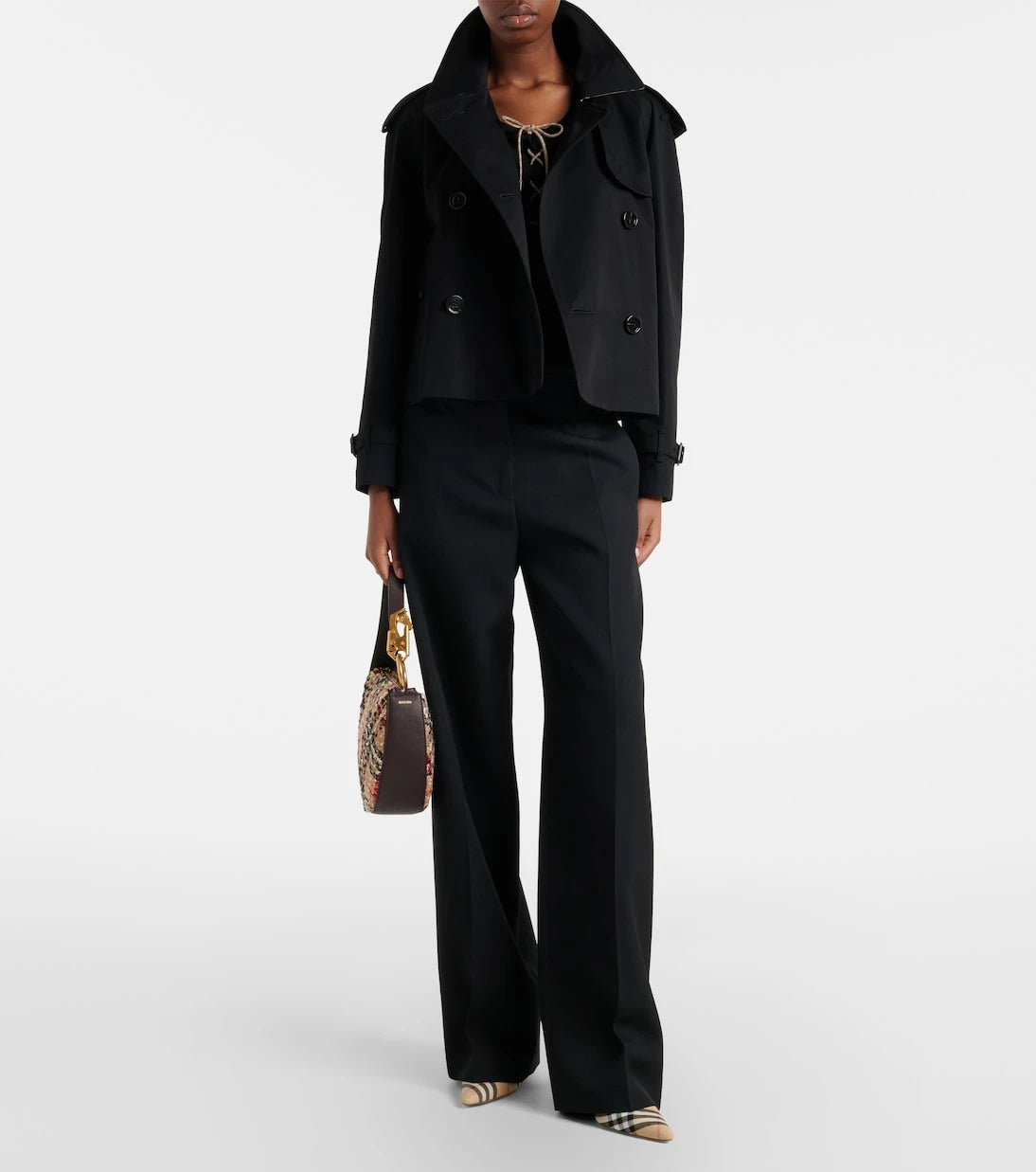 Burberry - Cropped cotton gabardine trench jacket