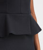 Max Mara Black Jersey Peplum-Detail Midi Dress