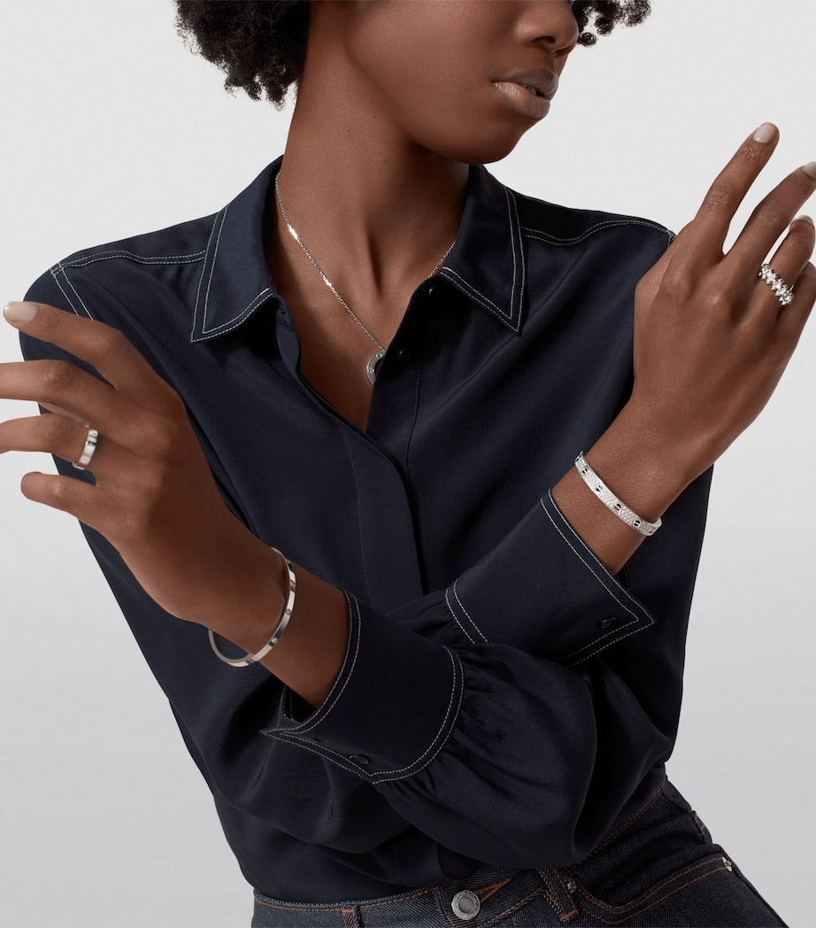 White Gold and Diamond LOVE Wedding Band