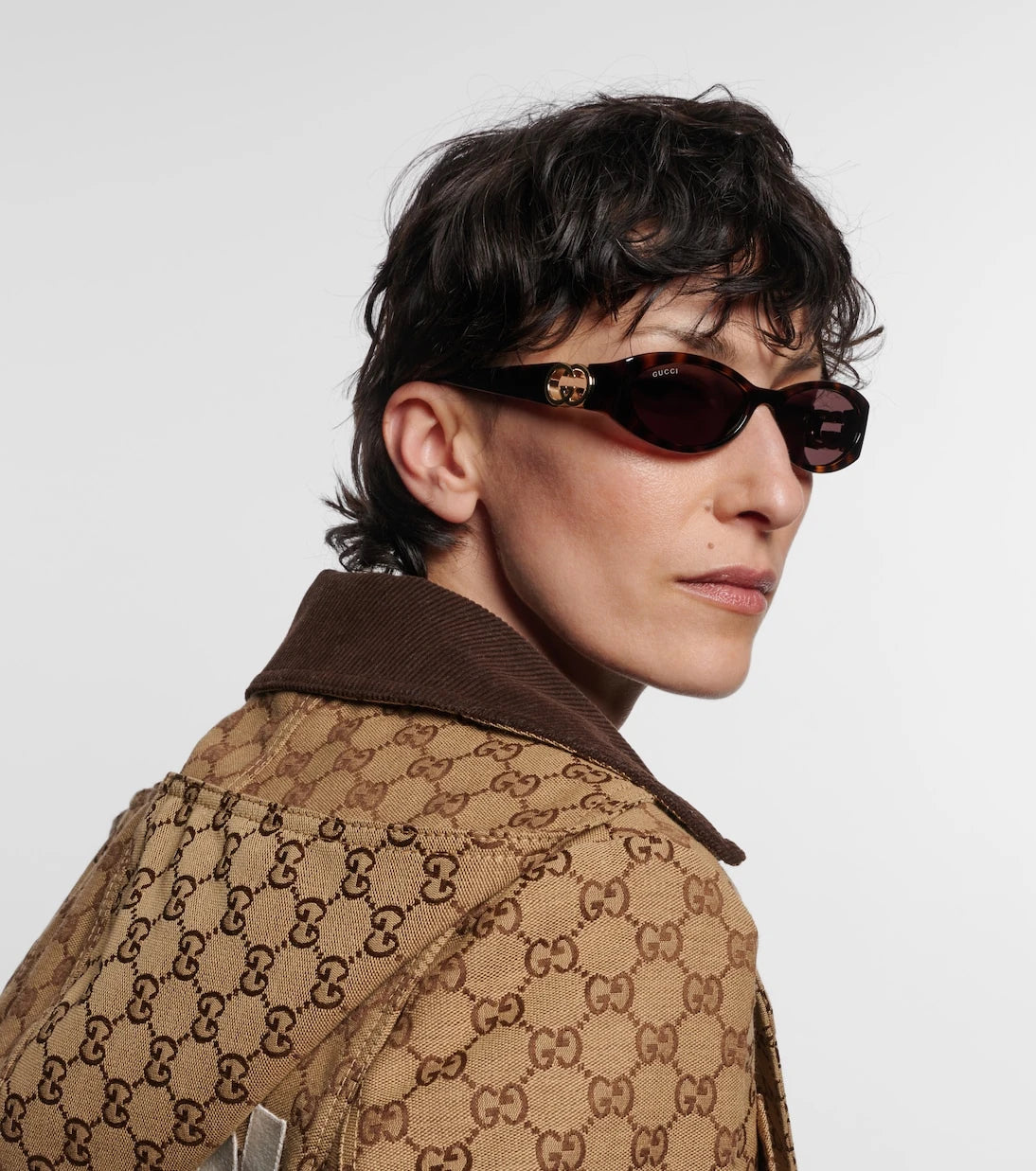 Gucci - Interlocking G oval güneş gözlüğü