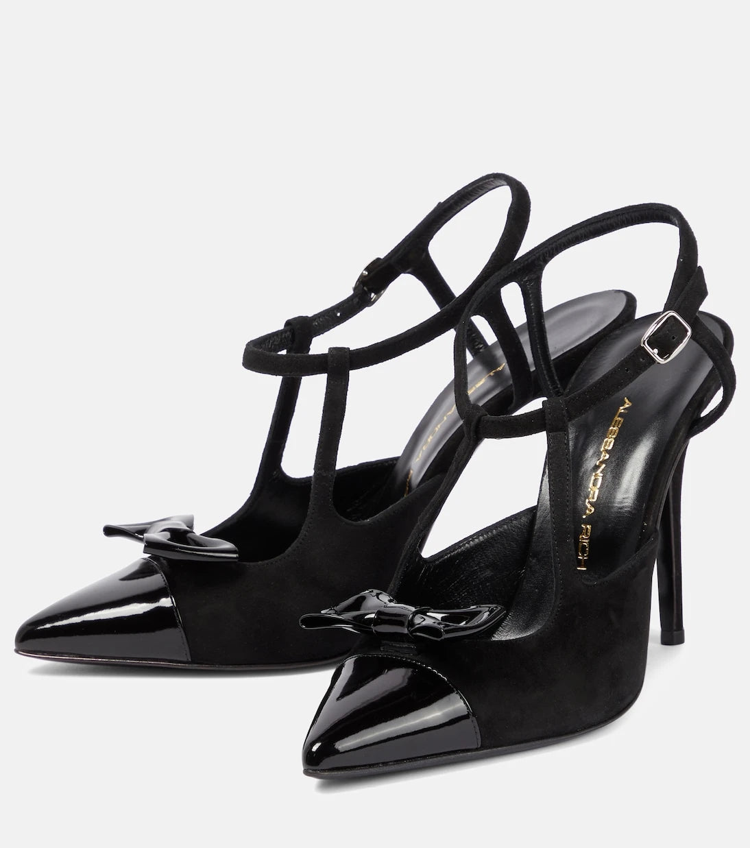 Alessandra Rich - Suede and patent leather pumps
