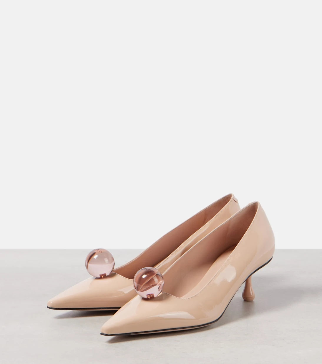 Jimmy Choo - Orb 50 embellished patent leather pumps