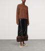 LOEWE Brown Wool Cable-Knit Sweater