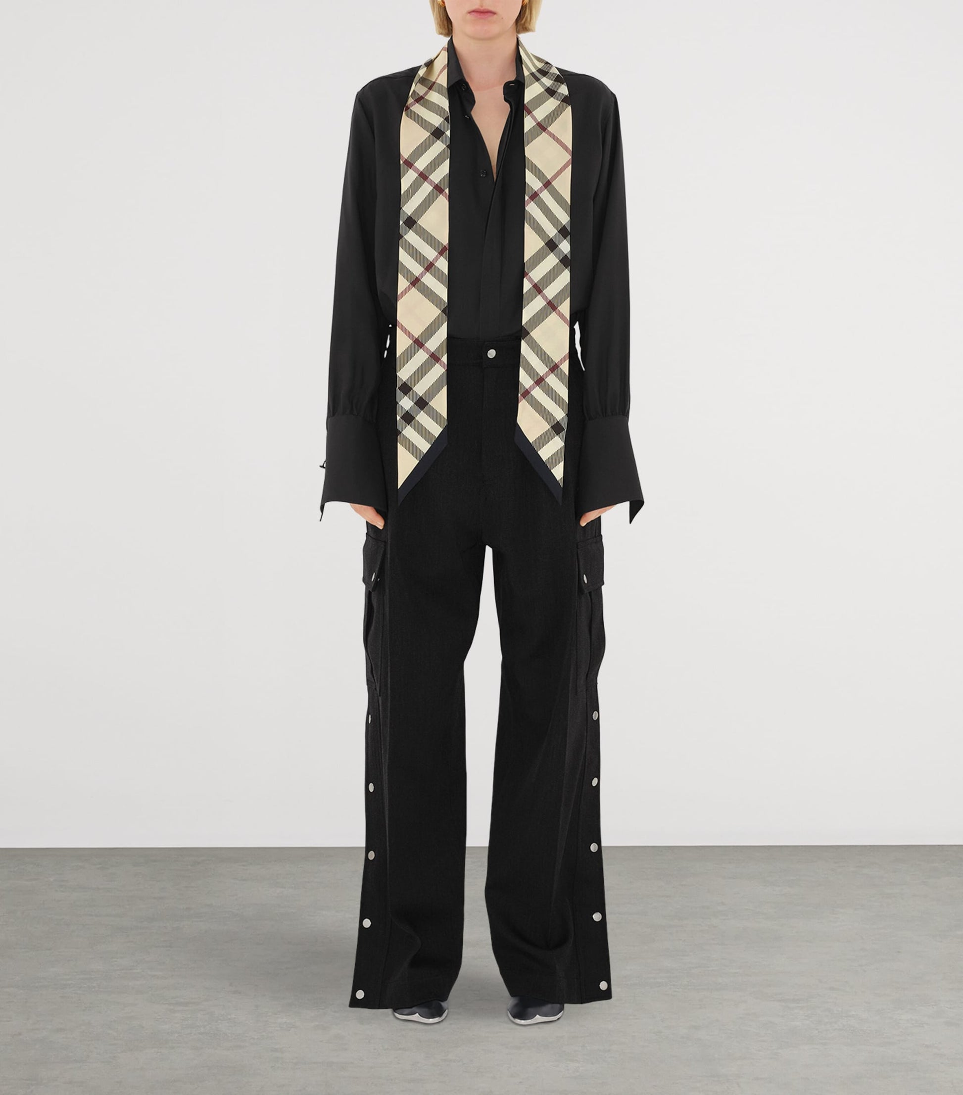 Burberry Silk Skinny Check Scarf