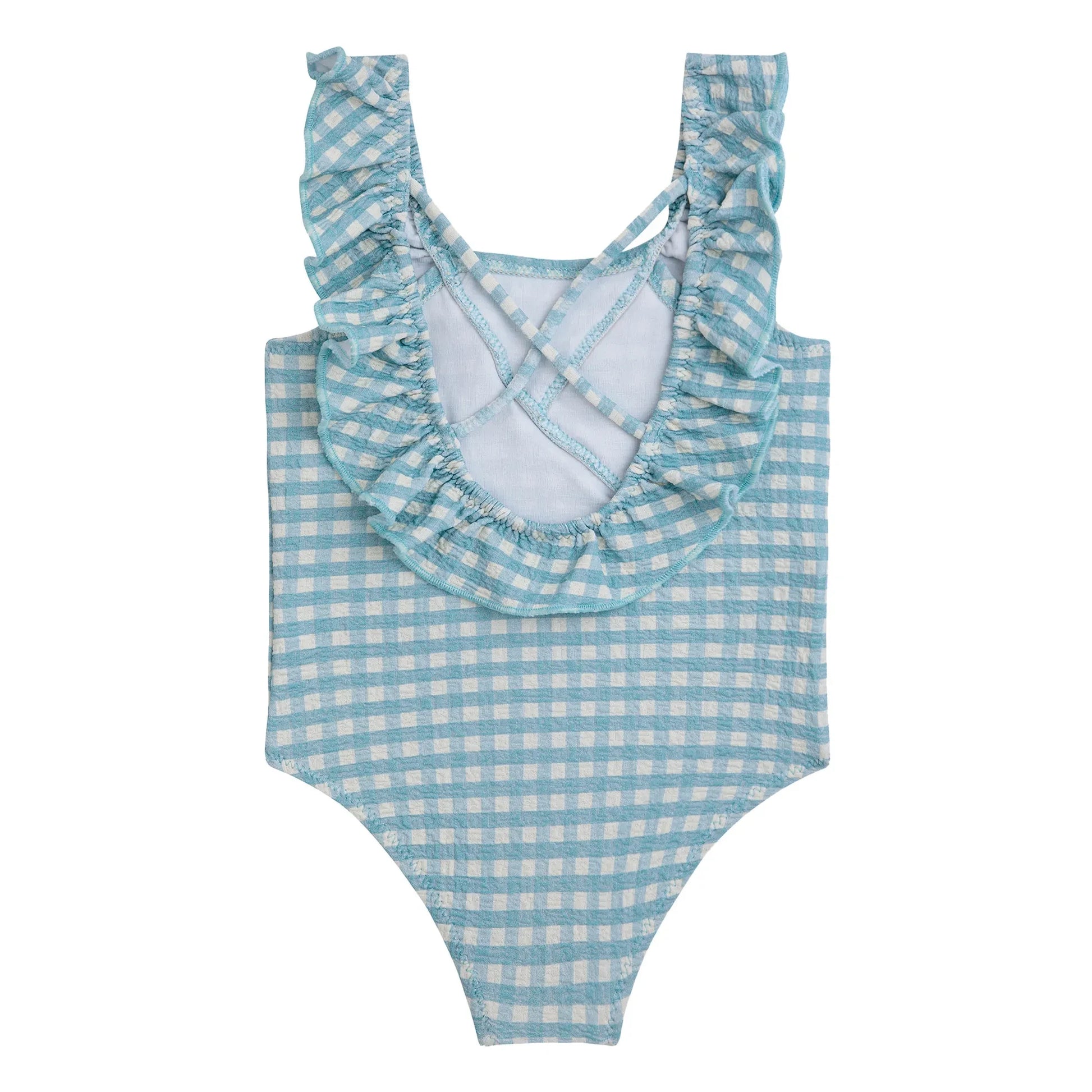 Bobo Choses - Vichy 1-piece swimming costume | Light Blue
