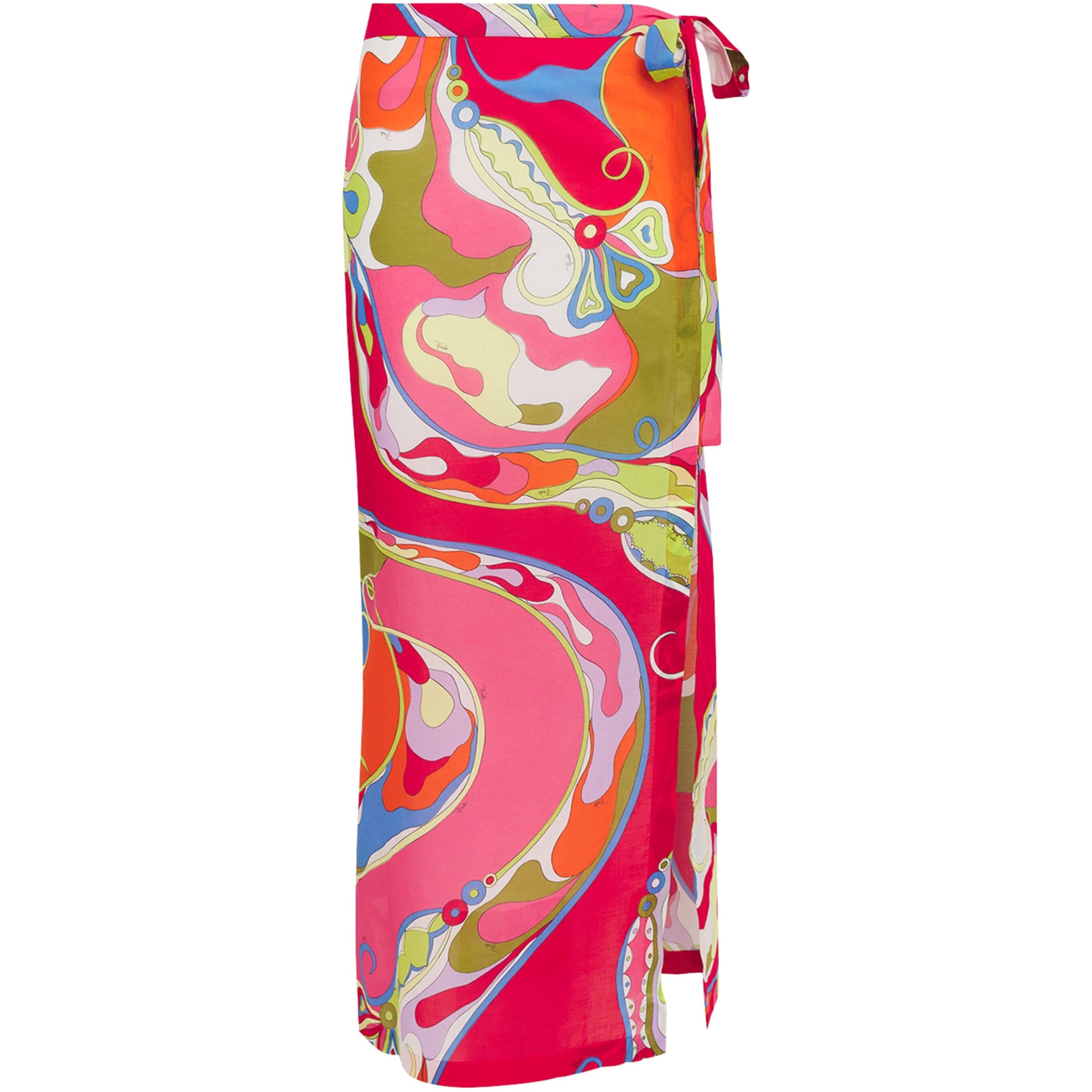 Pucci Multi Cotton Orchidee Wrap Skirt
