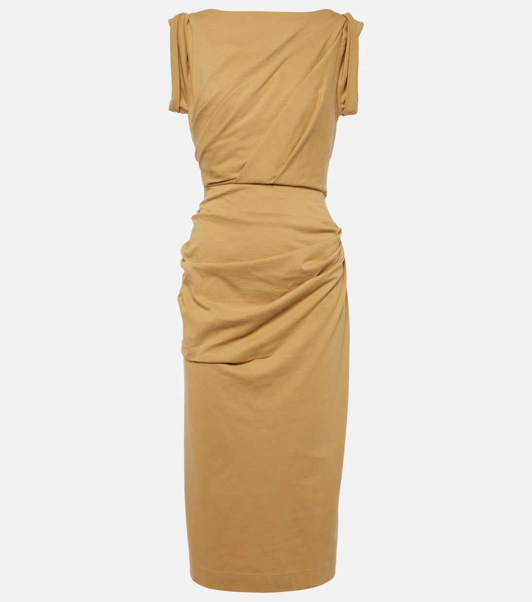 Dries Van Noten - Gathered cotton jersey midi dress