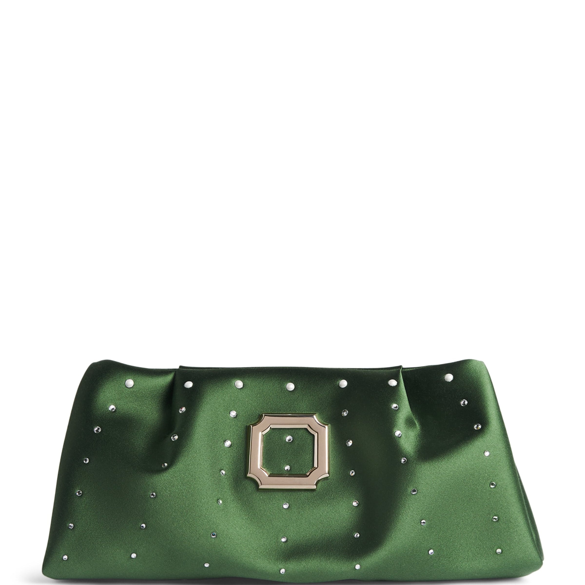 Malone Souliers Green Satin Embellished Vittoria Clutch Bag