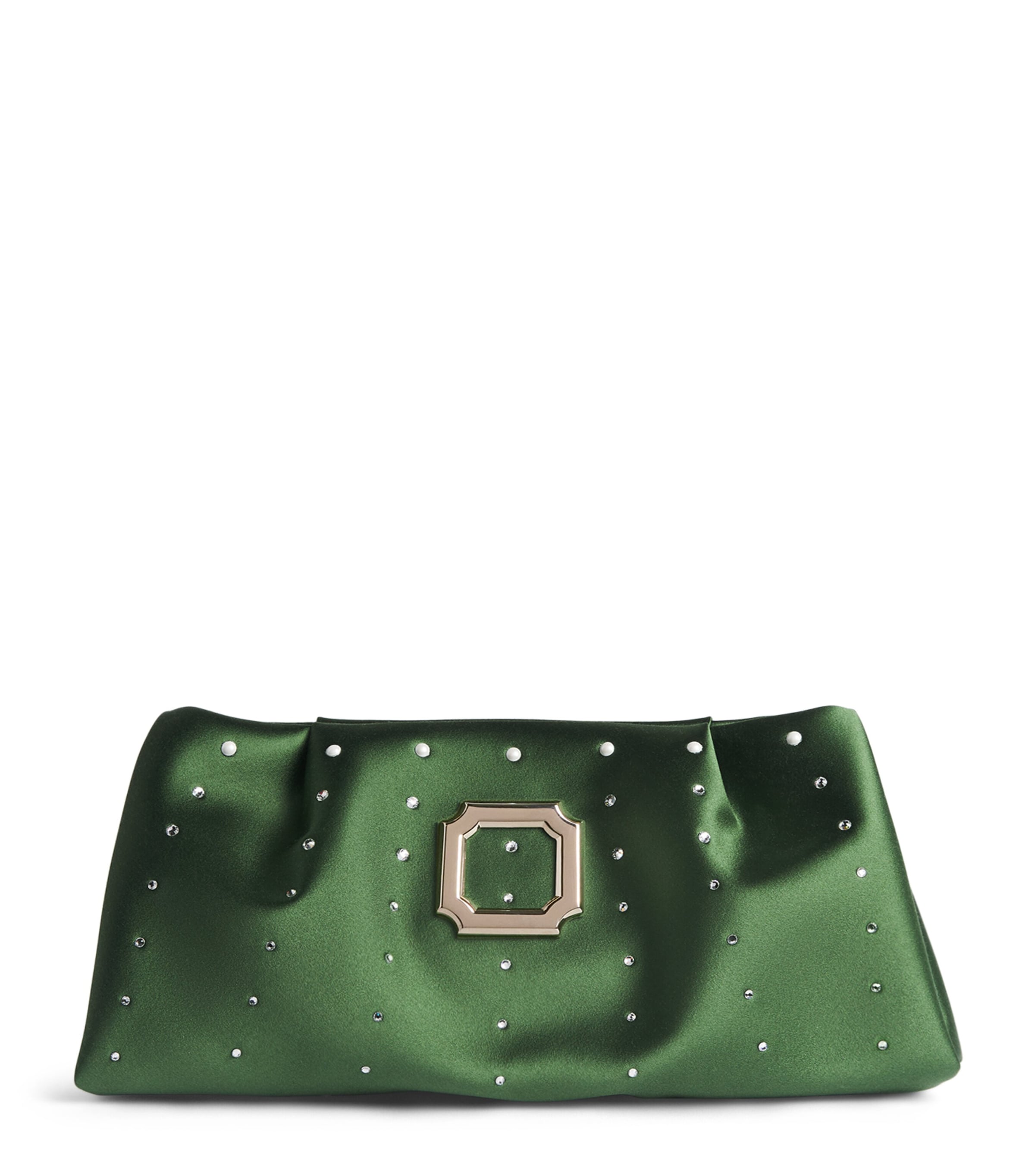 Malone Souliers Green Satin Embellished Vittoria Clutch Bag