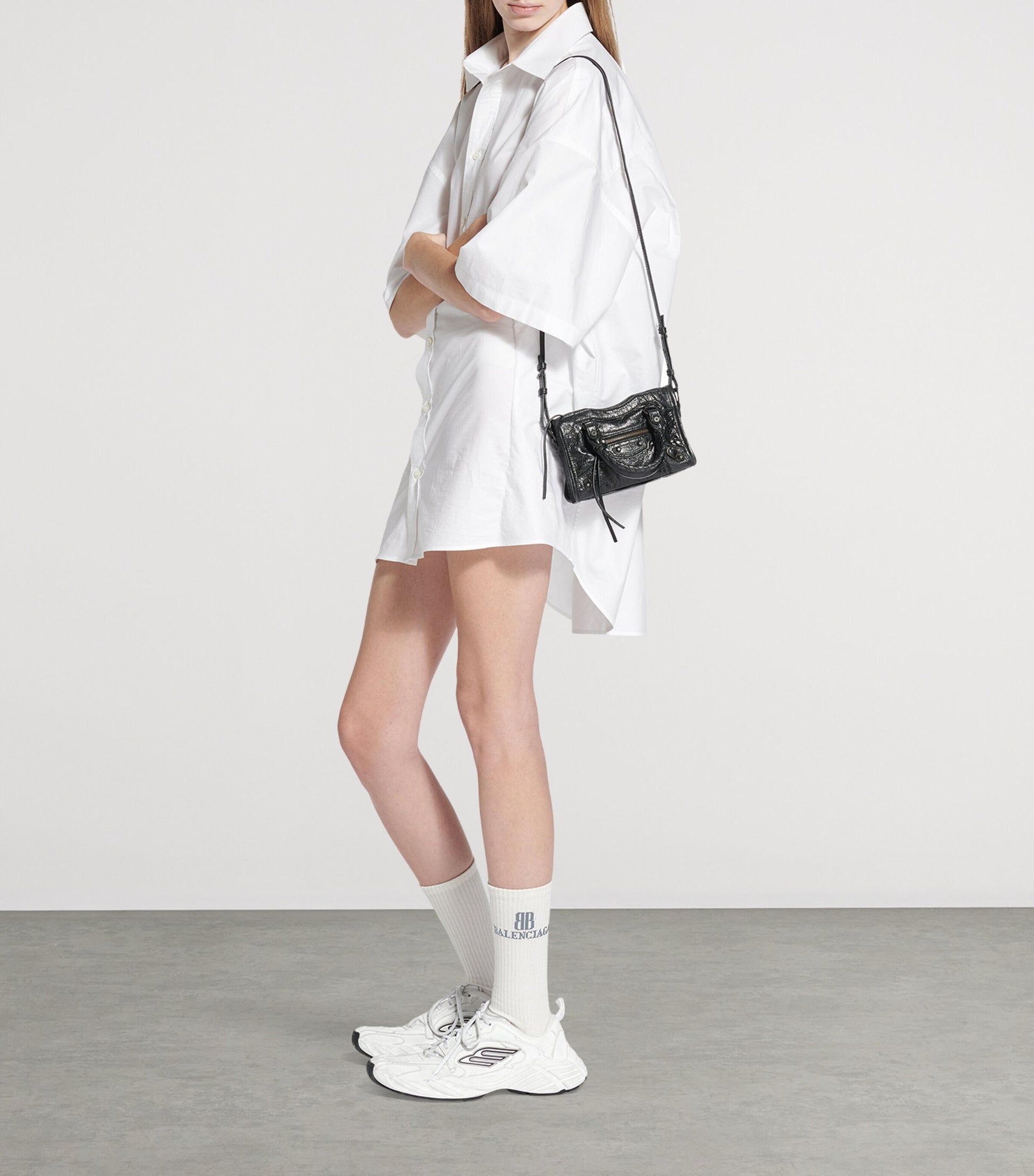 Balenciaga Black Nano Leather Le City Top-Handle Bag