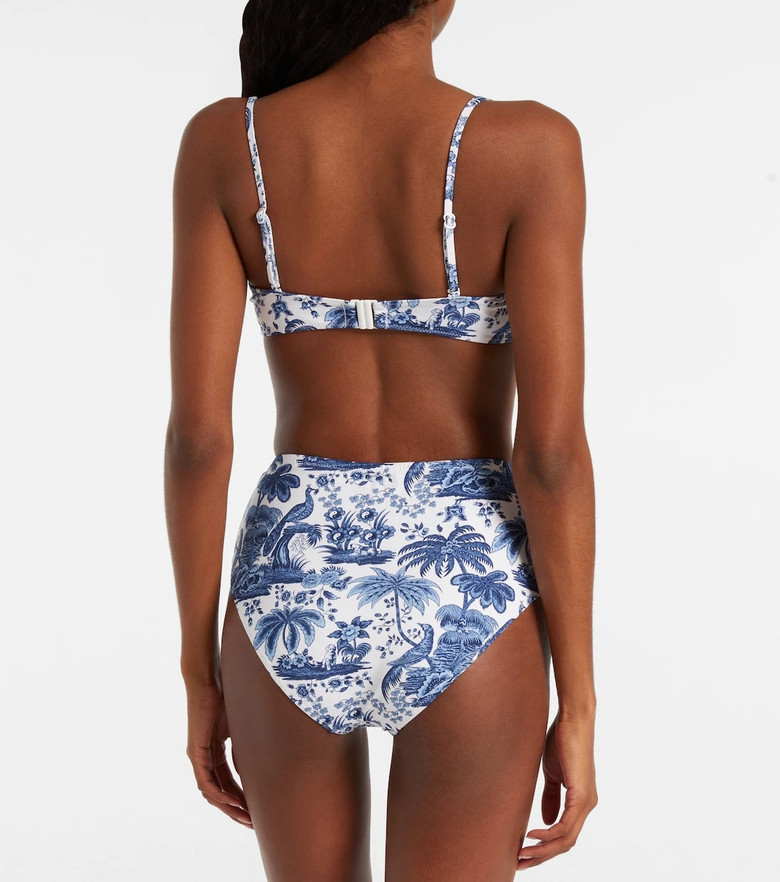 Staud - Devon printed high-rise bikini bottoms