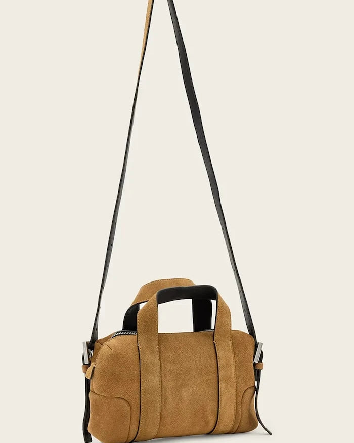 AllSaints kadın süet crossbody çanta ARES