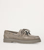 Brunello Cucinelli Brown Suede Boat Shoes