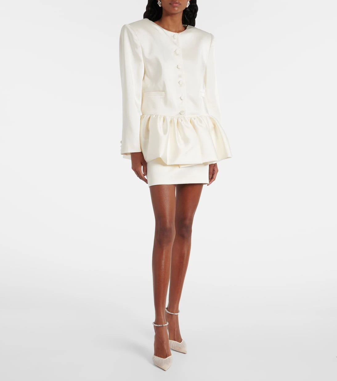 The New Arrivals Ilkyaz Ozel - Meringue ruffled satin jacket