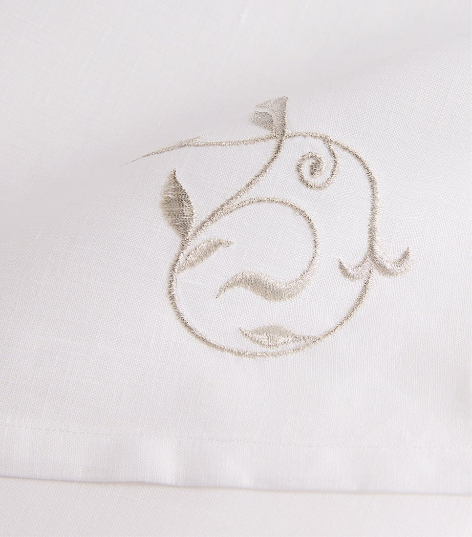 Dea Linen Embroidered Scroll Napkin (45cm x 45cm)