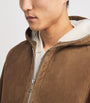 Yves Salomon Beige Shearling Reversible Hooded Jacket