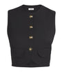 Sandro Paris Black Button-Up Crop Top