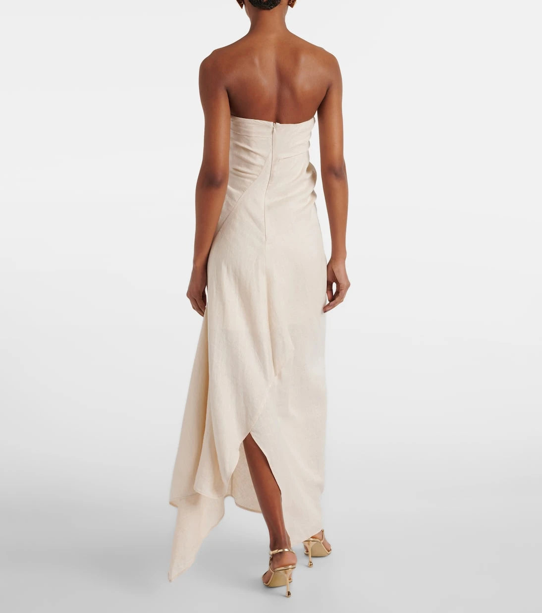 Staud - Caravaggio draped linen maxi dress