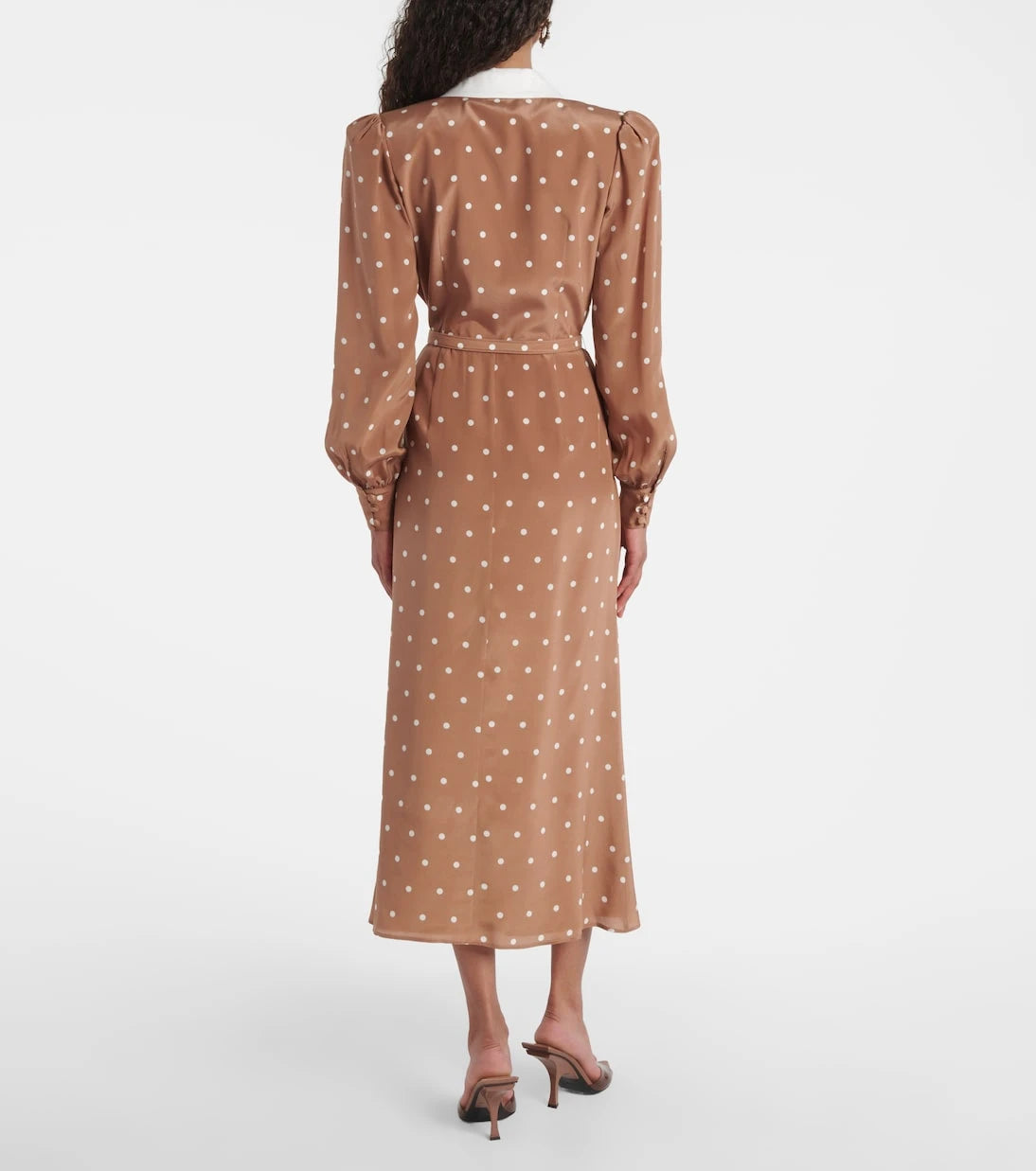 Alessandra Rich - Polka-dot silk satin shirt dress