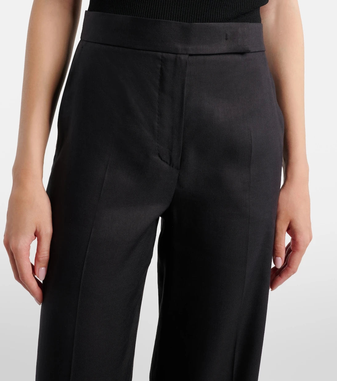 Max Mara - Linen and silk twill wide-leg pants