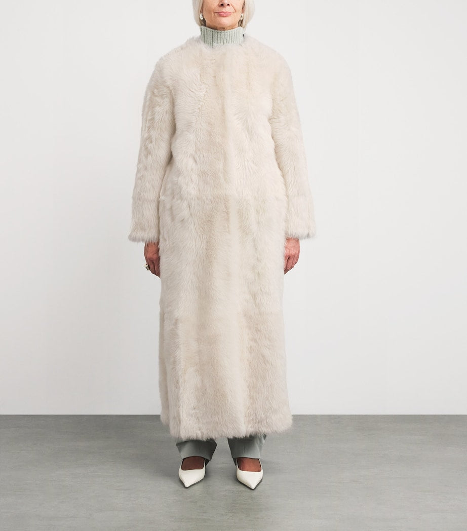 White Lamb Fur Coat