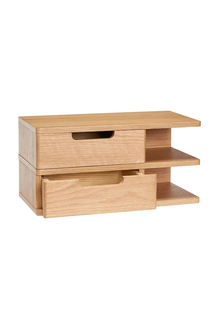 Hübsch Duvar Rafı Meşe Kaplamalı 40 x 20 x 20 cm
