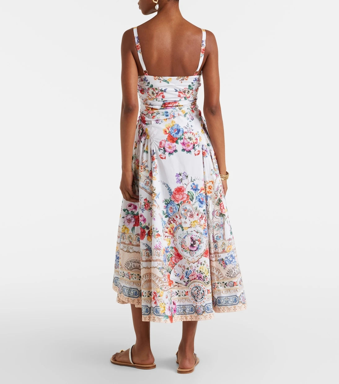 Camilla - Floral cotton-blend midi dress
