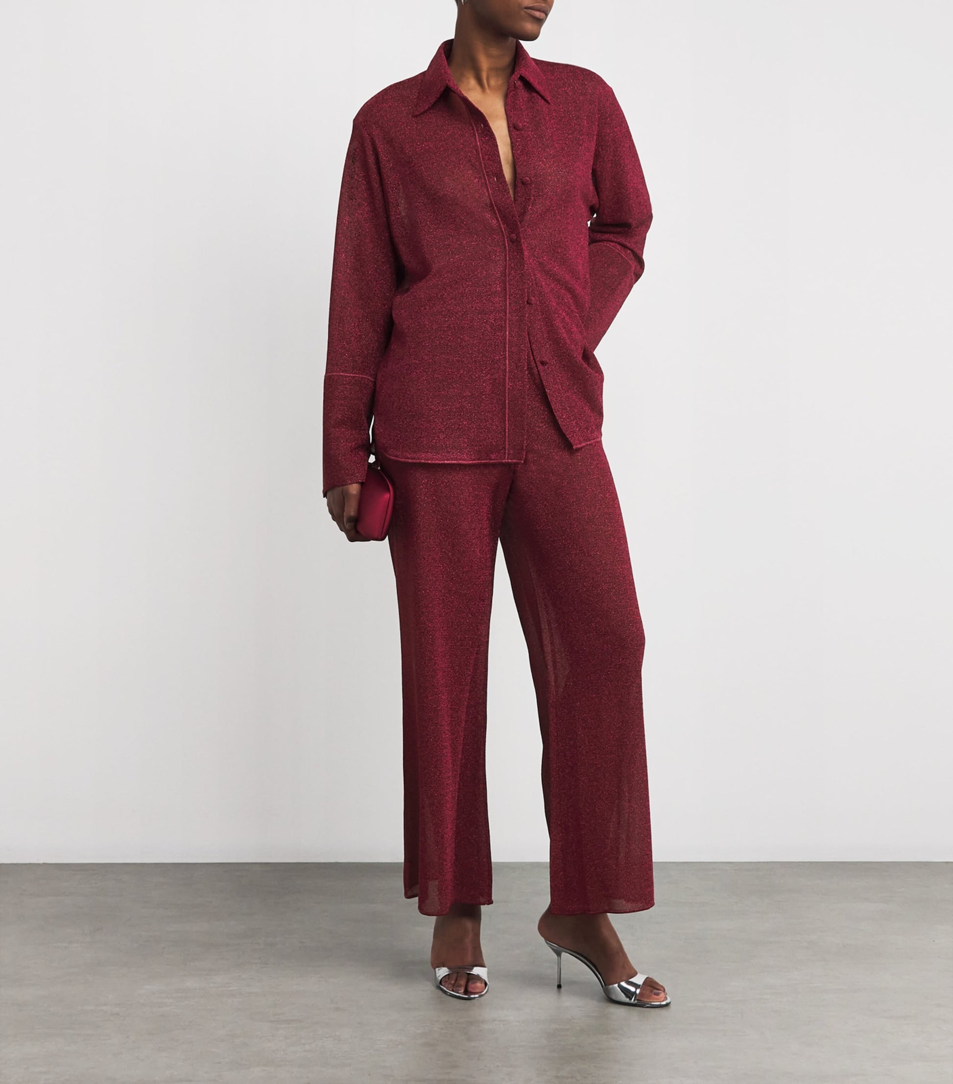 Oséree Burgundy Glazed Lumière Shirt