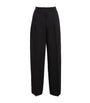 Toteme Black Double-Pleat Straight Trousers