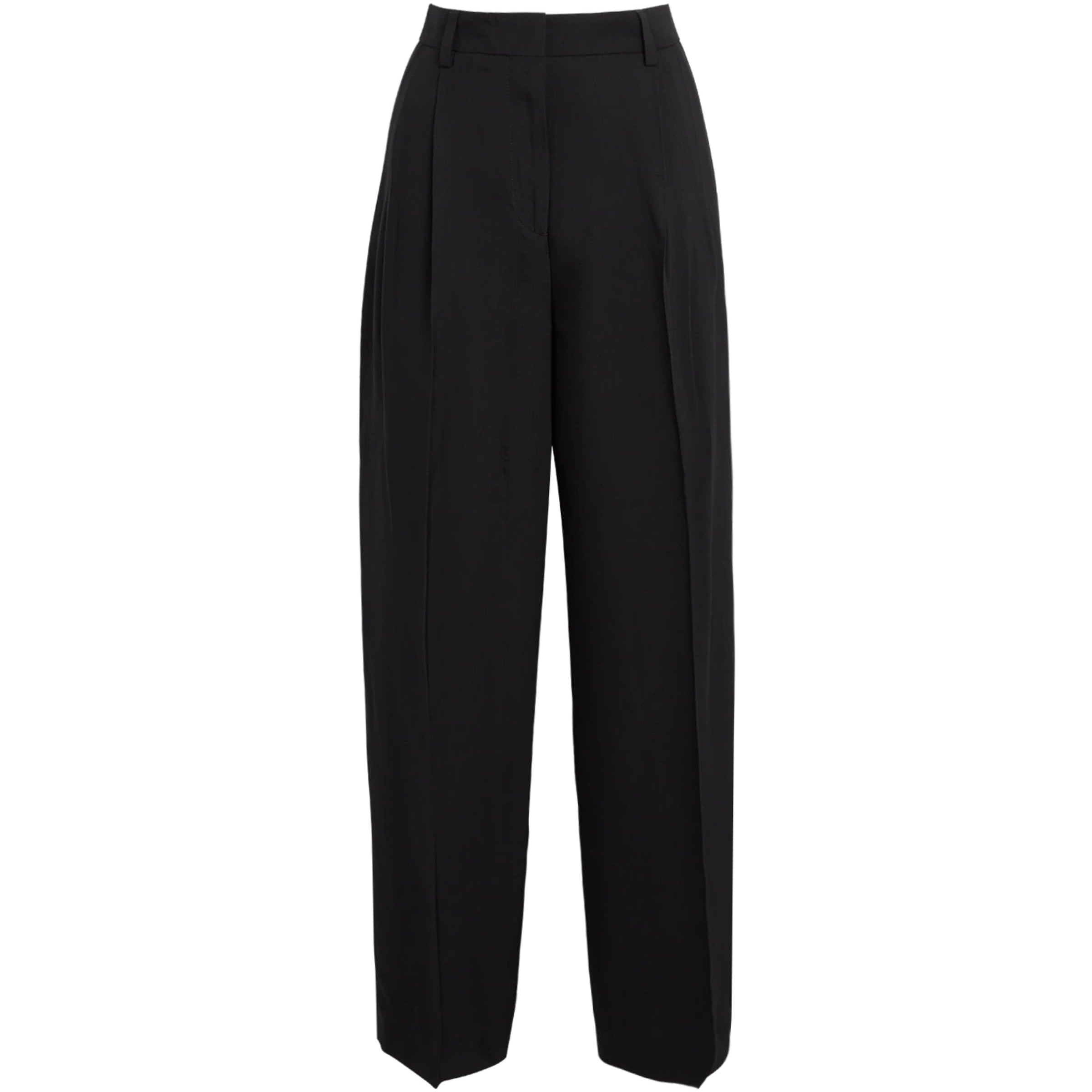 Toteme Black Double-Pleat Straight Trousers