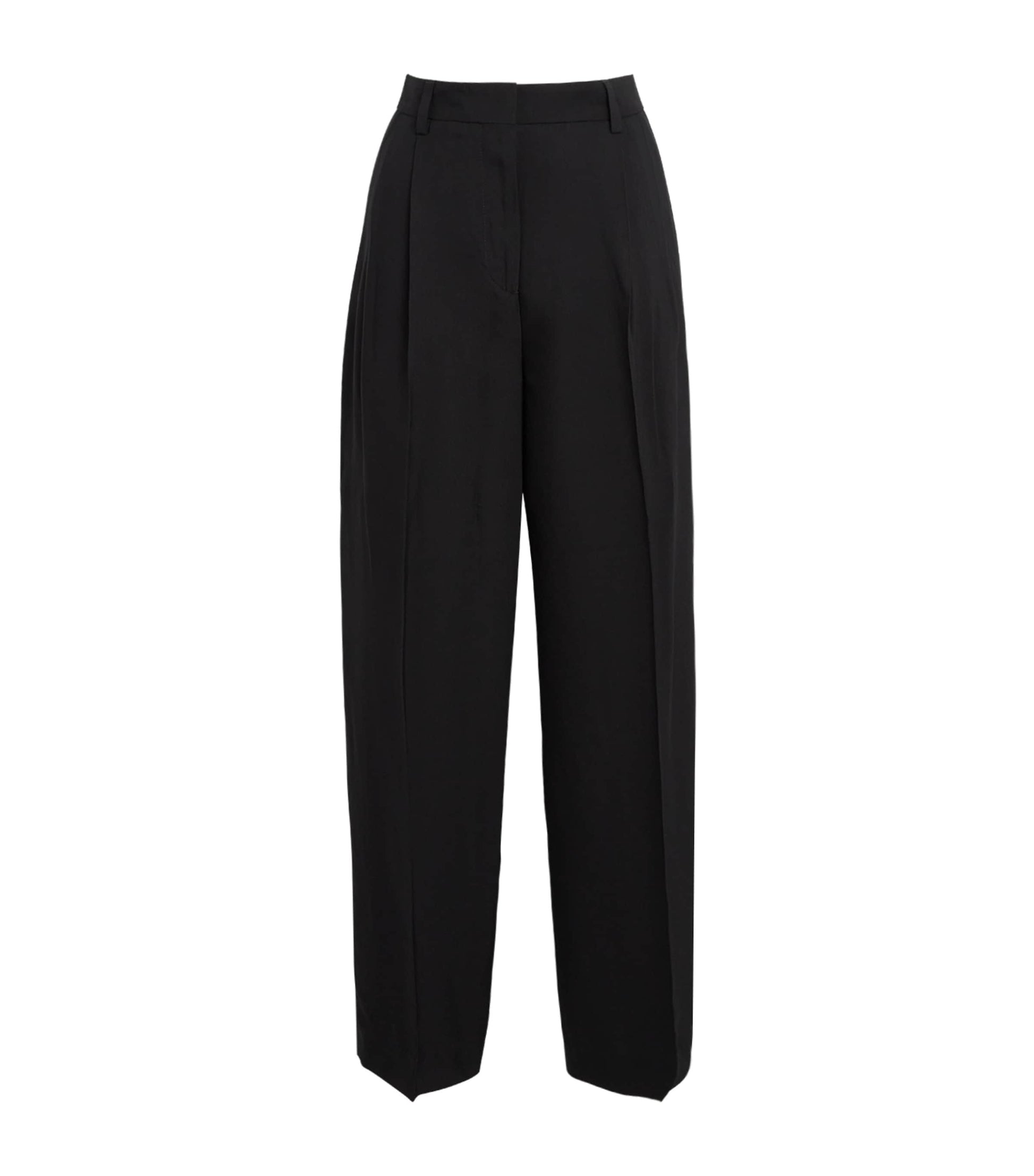 Toteme Black Double-Pleat Straight Trousers