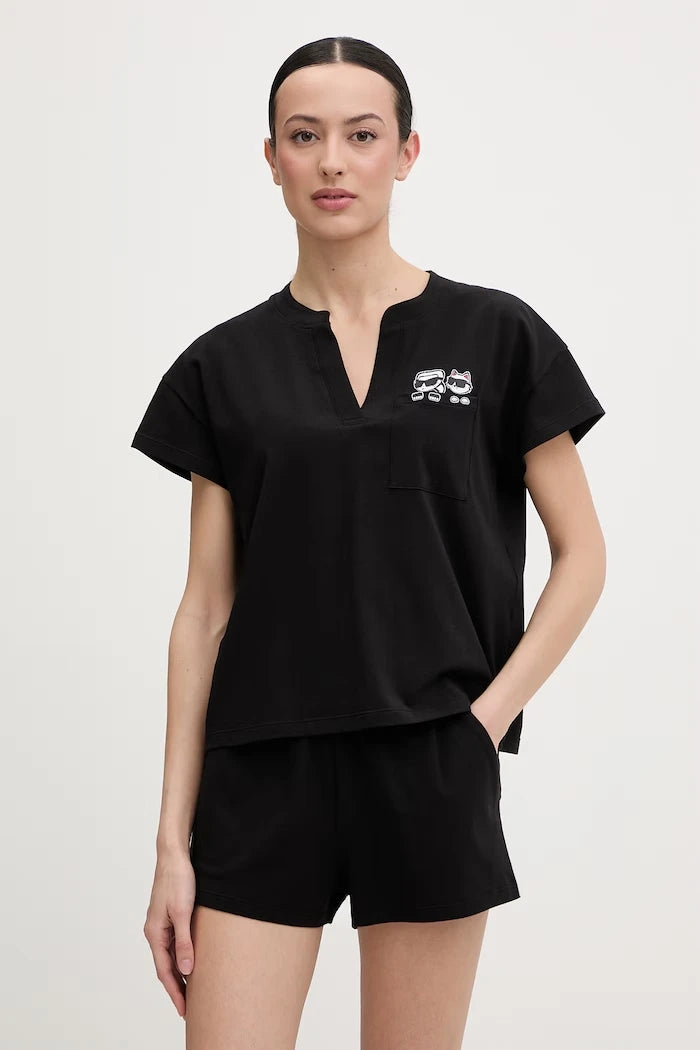 Karl Lagerfeld kadın pamuklu elastanlı pijama IKON