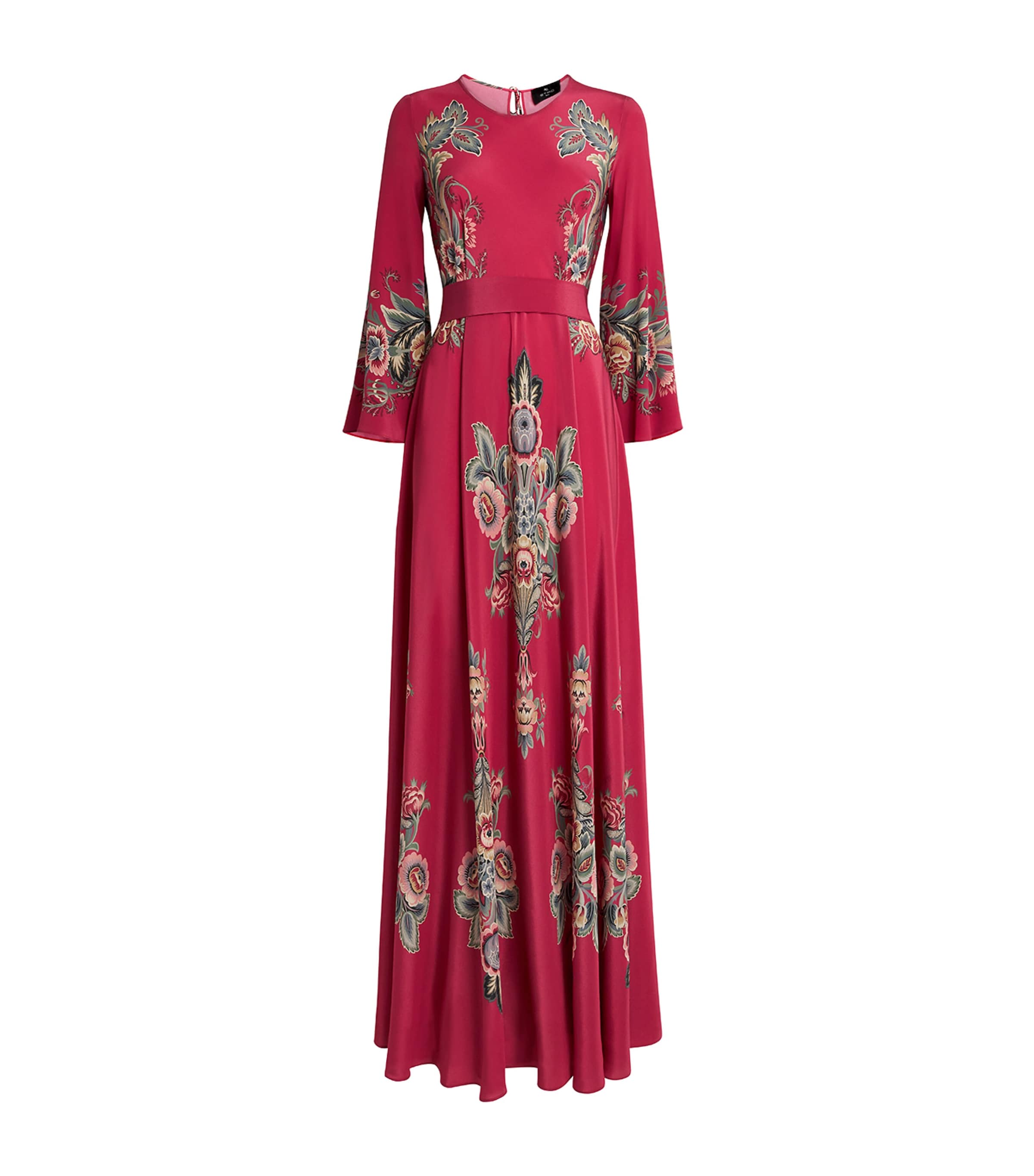 Etro Pink Silk Floral Print Gown