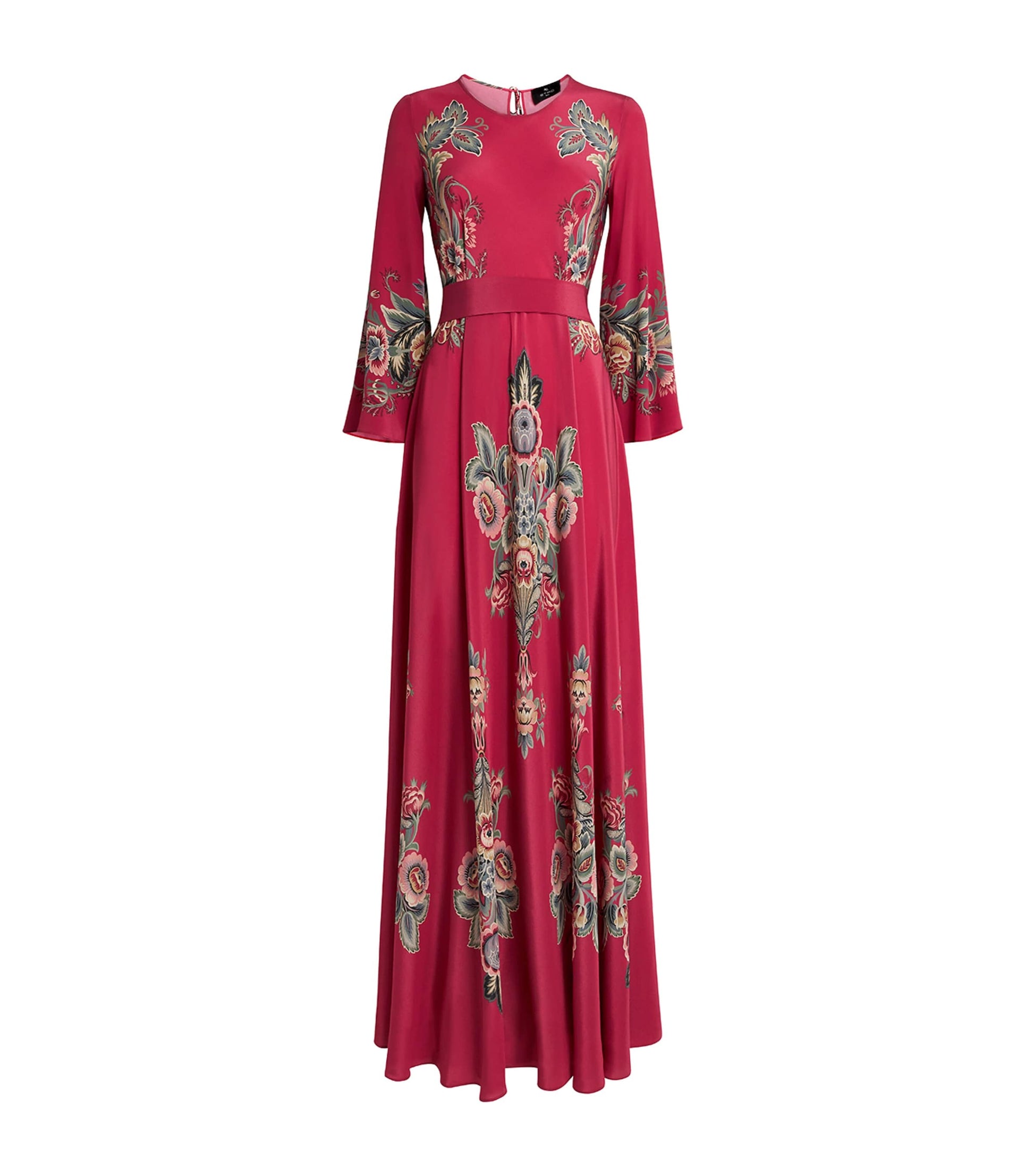 Etro Pink Silk Floral Print Gown