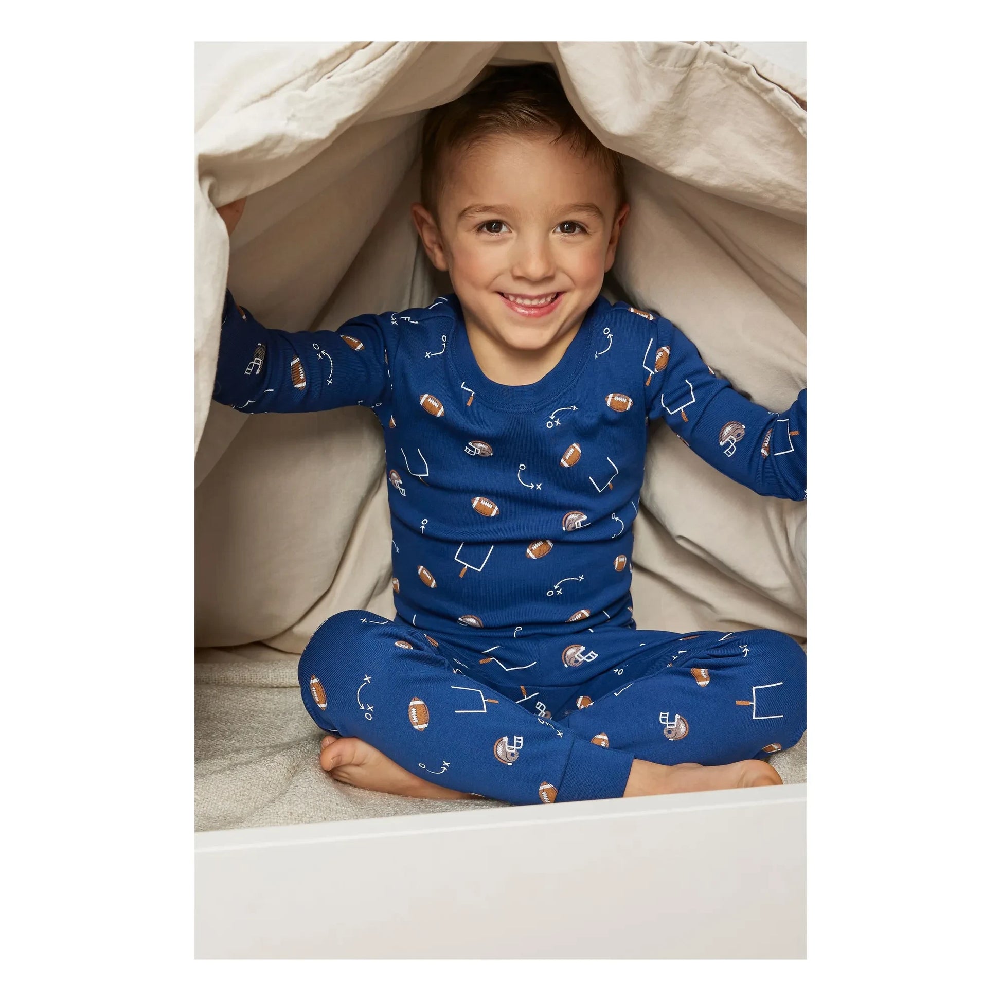 Petit Lem - Organic cotton soccer pyjamas | Dark Blue