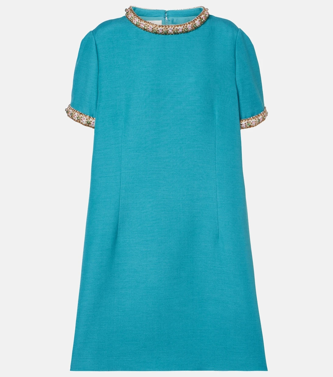 Valentino - Wool and silk embellished cocktail dress