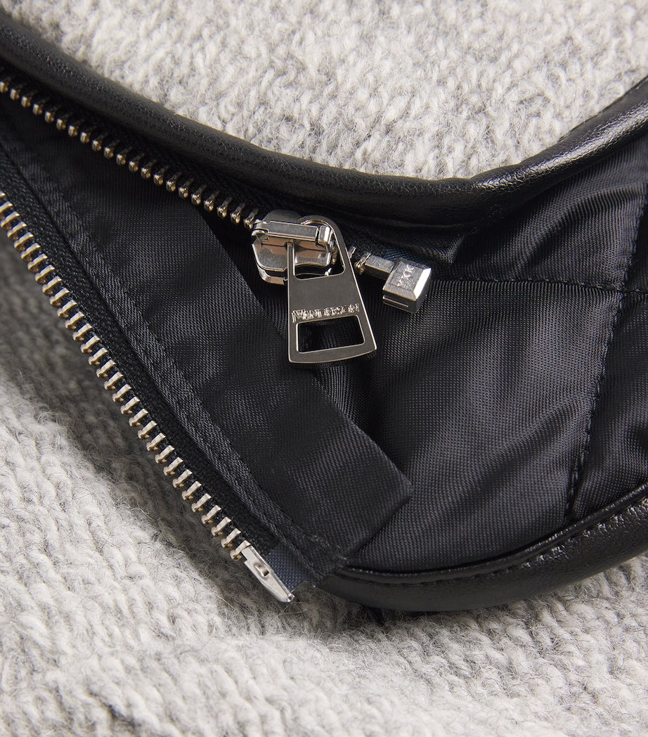 Grey Wool-Blend Contrast Trim Jacket