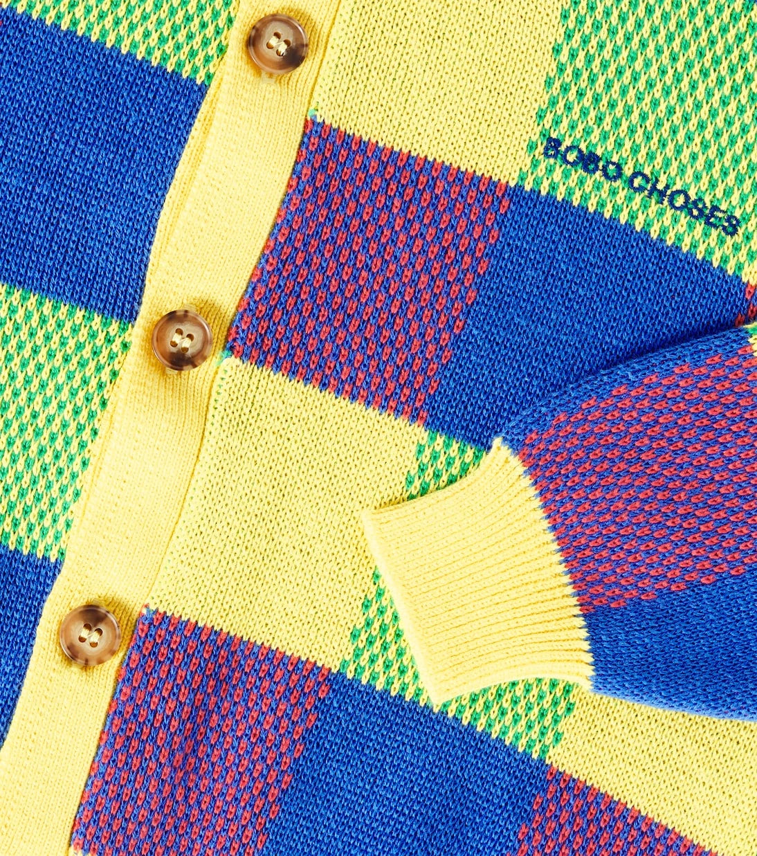 Bobo Choses - Vichy cotton jacquard cardigan
