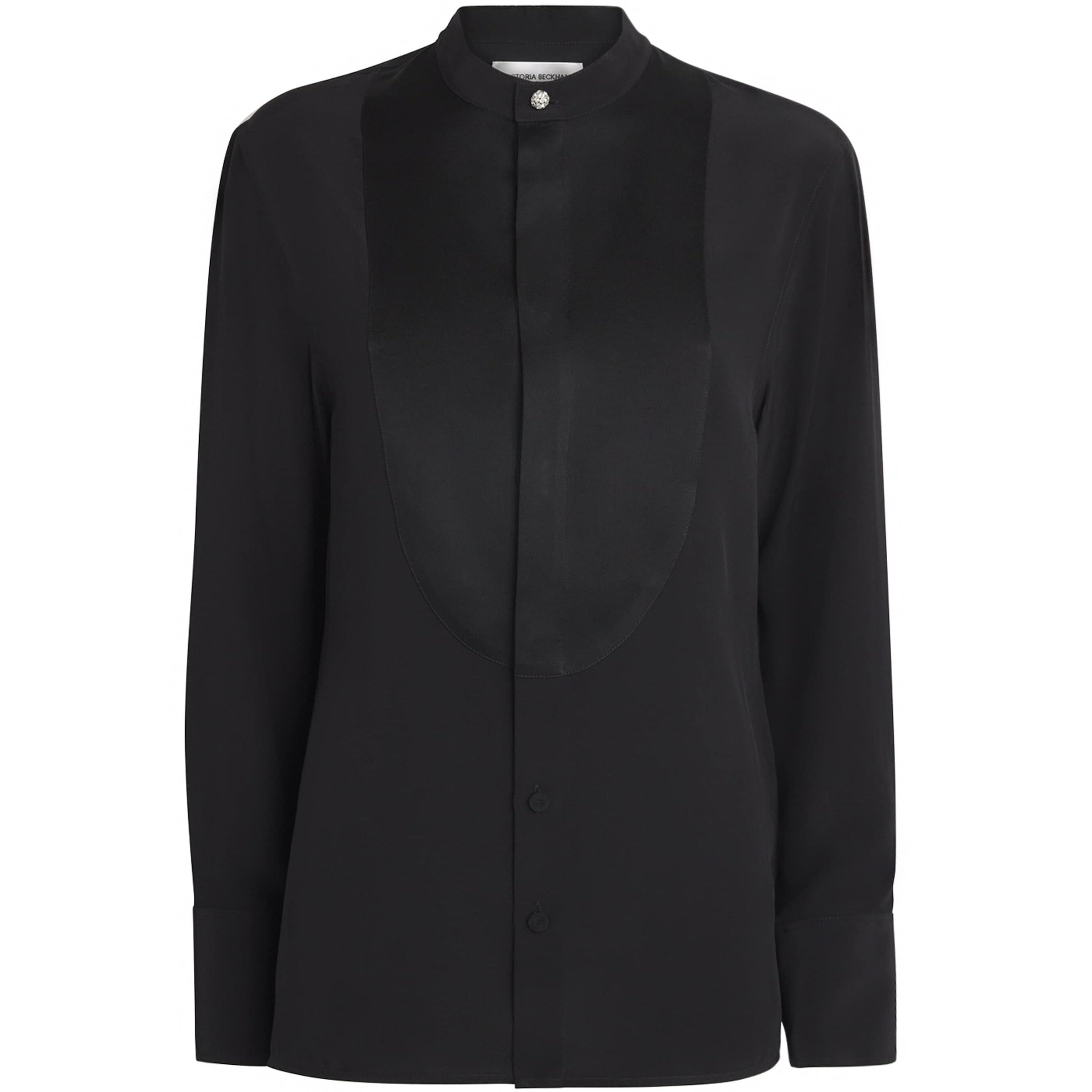 Victoria Beckham Black Bib-Detail Blouse