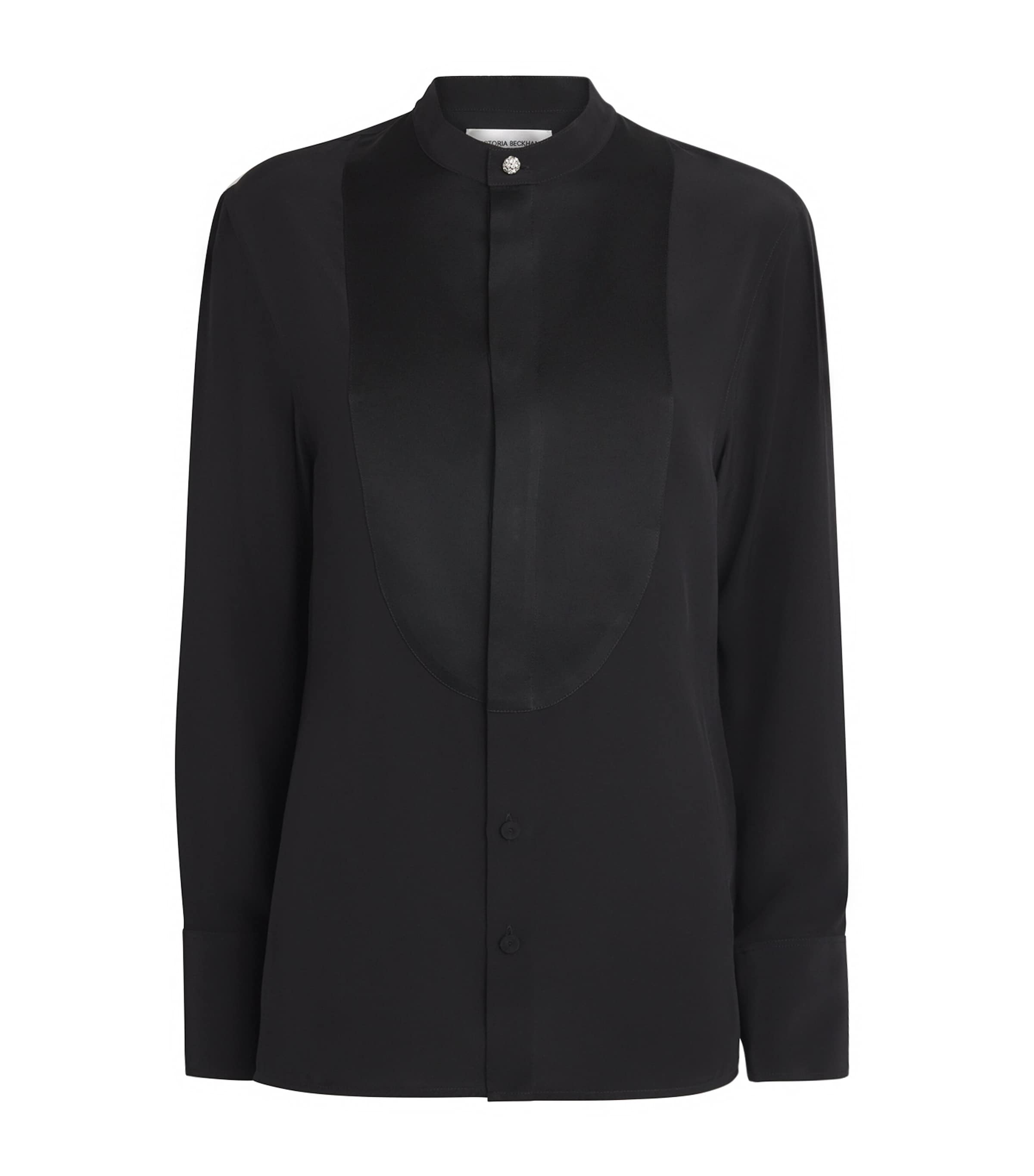 Victoria Beckham Black Bib-Detail Blouse