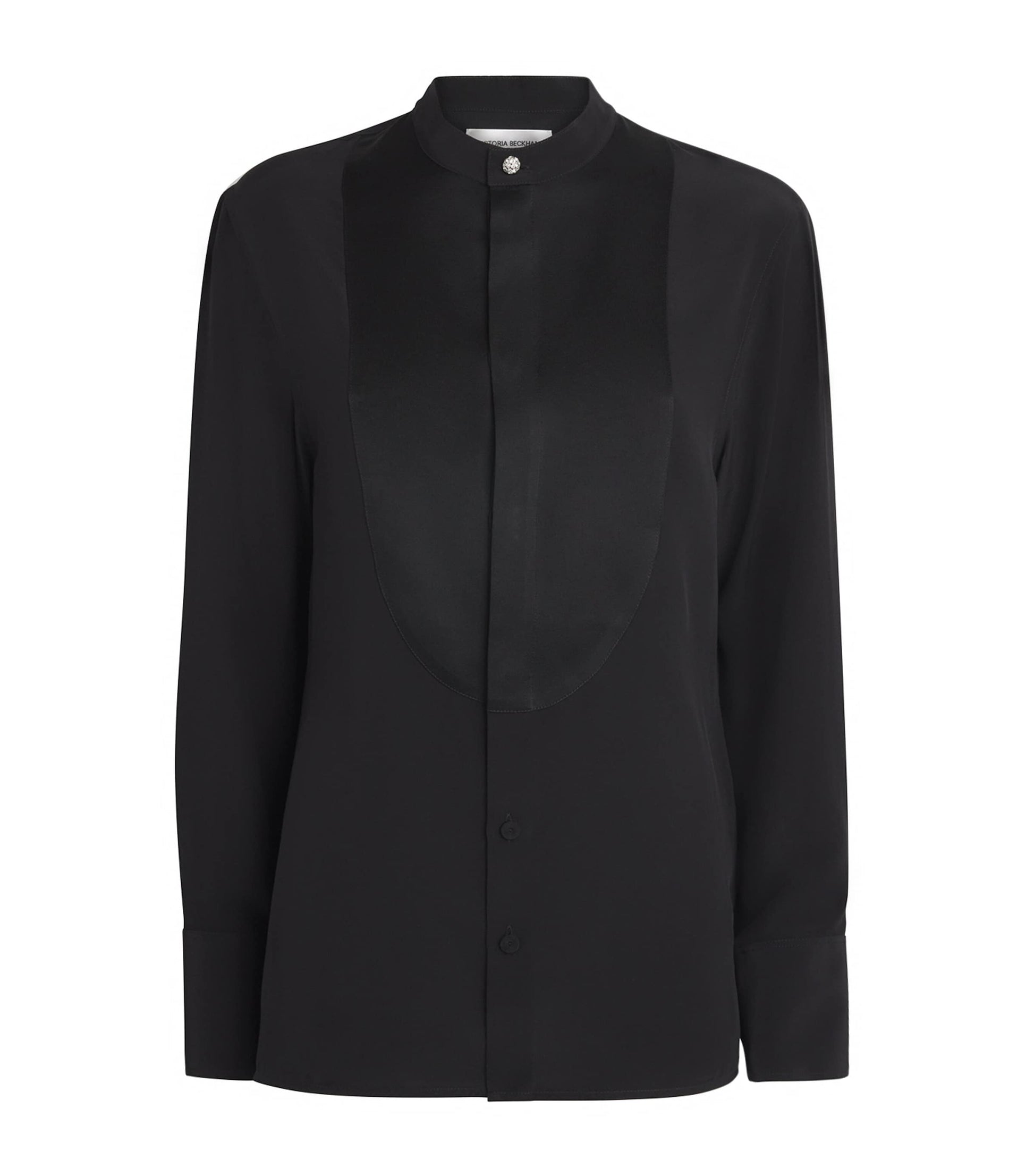 Victoria Beckham Black Bib-Detail Blouse