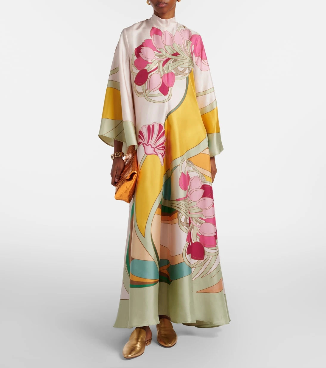 La DoubleJ - Magnifico floral silk twill maxi dres