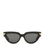 Bottega Veneta Black Round Sunglasses